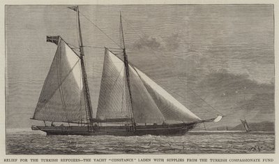Relief for the Turkish Refugees, the Yacht Constance laden with supplies from the Turkish Compassionate Fund by William Edward Atkins